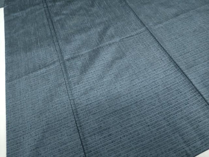 平和屋着物●男性　生つむぎ　アンサンブル　長羽織　青藍色　反端付き　キングサイズ　正絹　逸品　DABD9155ud