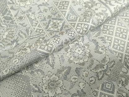 平和屋着物●本場大島紬　白大島　9マルキ　吉祥草花文　正絹　逸品　未使用　DABD9159ud