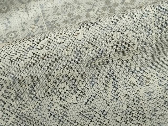 平和屋着物●本場大島紬　白大島　9マルキ　吉祥草花文　正絹　逸品　未使用　DABD9159ud