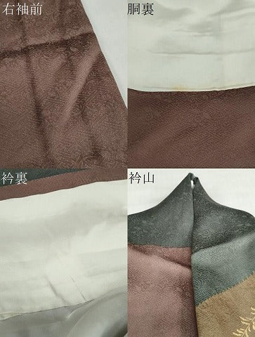 平和屋着物●訪問着　絞り　流水草花文　金彩　正絹　逸品　DABD9162ud
