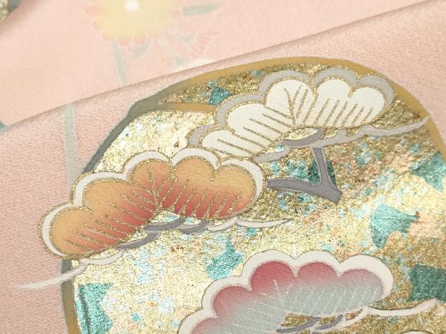 平和屋着物●訪問着　作家物　草花丸文　暈し染め　金彩　正絹　逸品　DABD9169ud