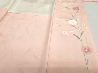 平和屋着物●訪問着　作家物　草花丸文　暈し染め　金彩　正絹　逸品　DABD9169ud