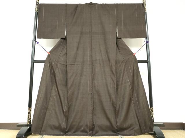 平和屋着物●上質な紬　変わり縞　正絹　逸品　DABD9170ud 平和屋着物○上質な紬 変わり縞 正絹 逸品 DABD9170ud