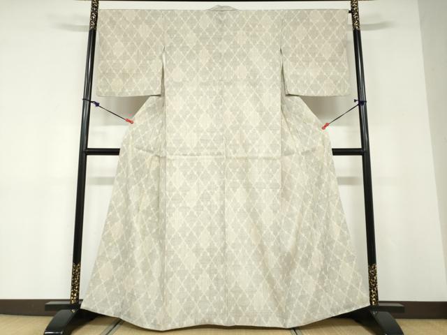 平和屋着物●本場結城紬　重要無形文化財　80亀甲　菱文　正絹　逸品　DABD9174ud