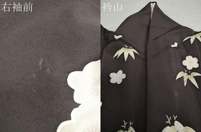 平和屋着物●訪問着　梅笹文　暈し染め　正絹　逸品　DABD9175ud
