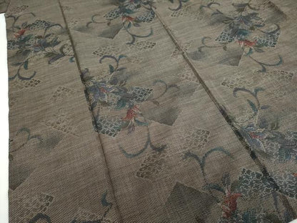 平和屋着物●本場大島紬　9マルキ　花唐草文　正絹　逸品　DABD9176ud