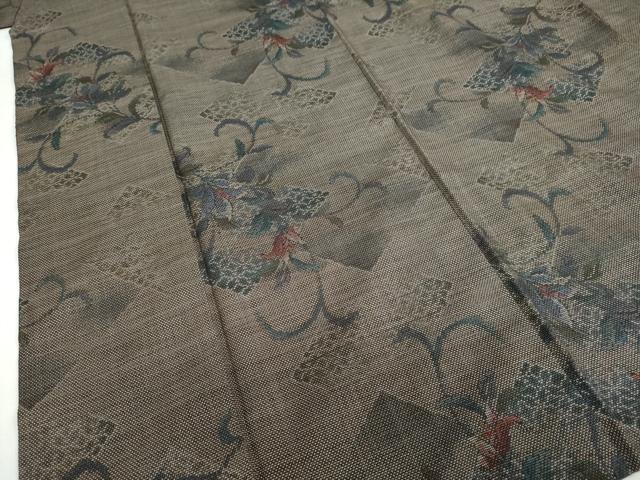 平和屋着物●本場大島紬　9マルキ　花唐草文　正絹　逸品　DABD9176ud