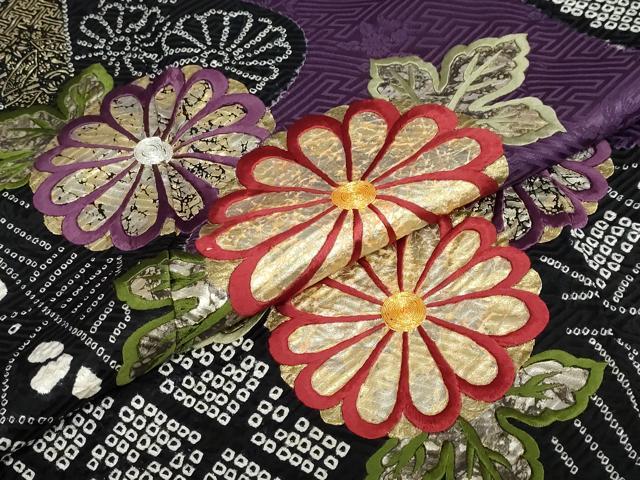 平和屋着物●豪華振袖　駒刺繍　絞り　熨斗吉祥草花文　金彩　正絹　逸品　DABD9177ud 平和屋着物○豪華振袖 駒刺繍 絞り 熨斗吉祥草花文 金彩 正絹 逸品