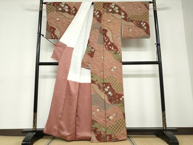平和屋着物●訪問着　雲取り吉祥草花文　正絹　逸品　DABD9179ud 平和屋着物○訪問着 雲取り吉祥草花文 正絹 逸品 DABD9179ud
