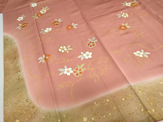 平和屋着物○訪問着 駒刺繍 花唐草文 金彩 正絹 逸品 DABD9180ud
