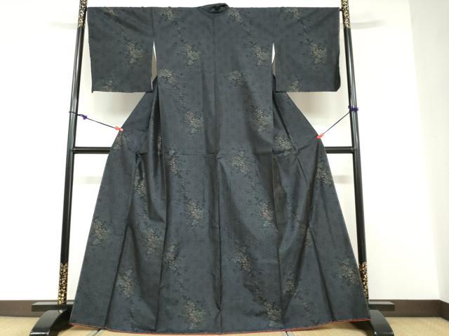 平和屋着物●本場大島紬　風景樹林文　正絹　逸品　未使用　DABD9181ud