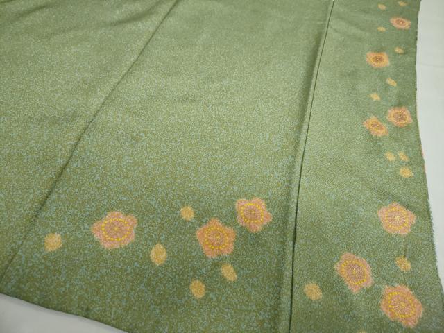 平和屋着物●京友禅の第一人者　松井青々　訪問着　駒刺繍　鴛鴦御所車草花文　金彩　正絹　逸品　DABD9183ud