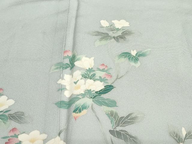 平和屋着物●本加賀友禅作家　鶴見保次　訪問着　枝花文　暈し染め　正絹　逸品　DABD9190ud