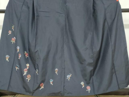 平和屋着物●本場縞大島紬　訪問着　総刺繍　人物文　金糸　正絹　逸品　DABD9194ud