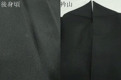 平和屋着物●豪華振袖　色無地　黒色　正絹　逸品　DABD9198ud