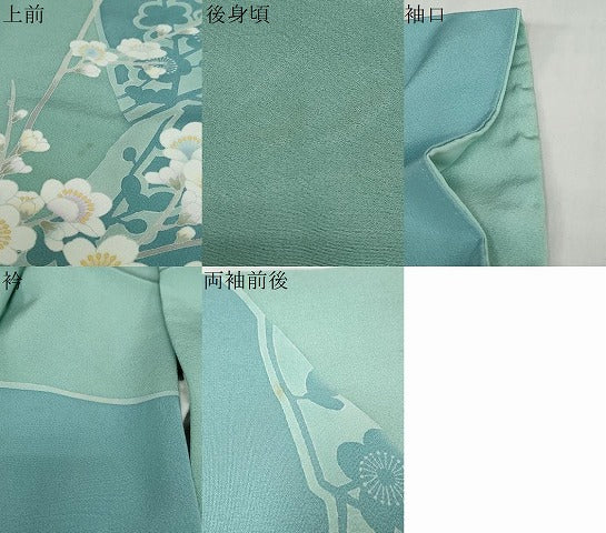 平和屋着物●訪問着　友禅　草花文　正絹　逸品　DABD9200ud