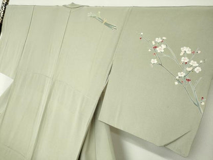 平和屋着物●訪問着　友禅　作家物　たけのこ　筍　暈し染め　正絹　逸品　DABD9202ud