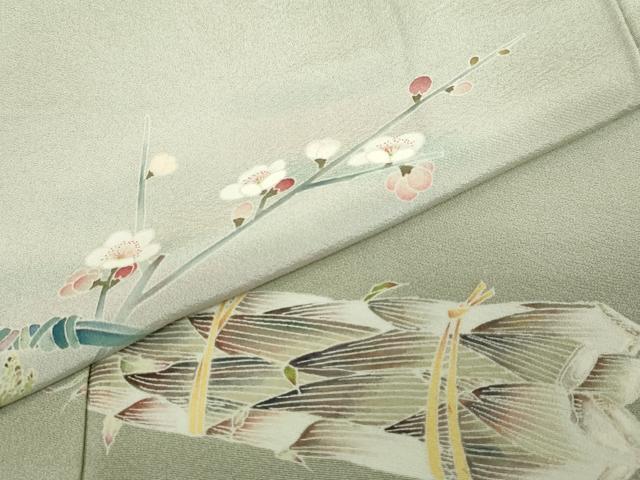 平和屋着物●訪問着　友禅　作家物　たけのこ　筍　暈し染め　正絹　逸品　DABD9202ud