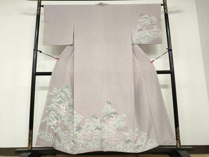 平和屋着物●訪問着　友禅　作家物　浜松文　正絹　逸品　DABD9207ud