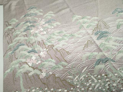 平和屋着物●訪問着　友禅　作家物　浜松文　正絹　逸品　DABD9207ud