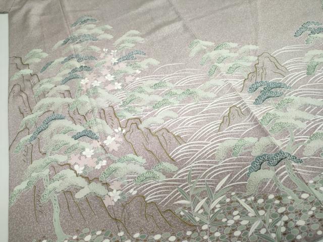 平和屋着物●訪問着　友禅　作家物　浜松文　正絹　逸品　DABD9207ud