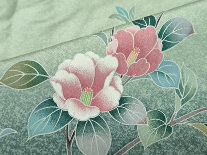 平和屋着物●訪問着　友禅　草花文　暈し染め　正絹　逸品　DABD9208ud