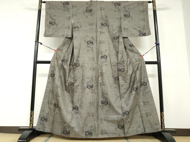 平和屋着物●本場大島紬　9マルキ　亀甲草花文　正絹　逸品　未使用　DABD9209ud