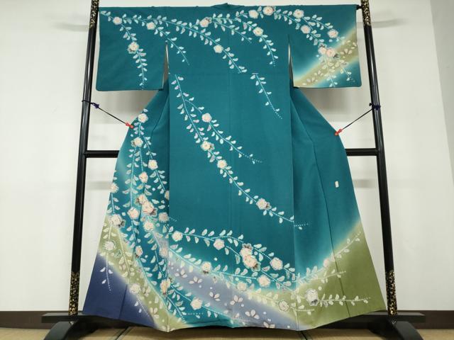 平和屋着物●訪問着　作家物　絞り　辻が花　暈し染め　正絹　逸品　DABD9212ud