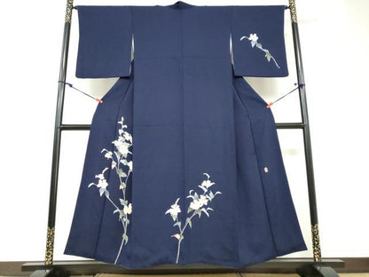 平和屋着物●本加賀友禅作家　南 克治　訪問着　草花文　正絹　逸品　DABD9213ud