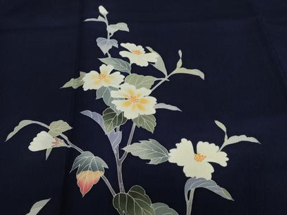 平和屋着物●本加賀友禅作家　南 克治　訪問着　草花文　正絹　逸品　DABD9213ud