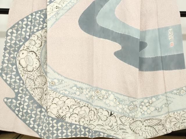 平和屋着物●西洞院辻が花　大脇一心　訪問着　絞り　辻が花　正絹　逸品　DABD9218ud
