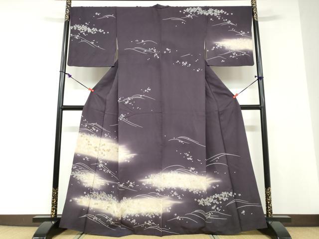平和屋着物●訪問着　舞桜文　暈し染め　金彩　正絹　逸品　DABD9220ud 平和屋着物○訪問着 舞桜文 暈し染め 金彩 正絹 逸品 DABD9220ud