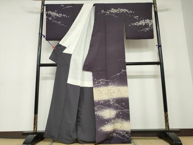 平和屋着物●訪問着　舞桜文　暈し染め　金彩　正絹　逸品　DABD9220ud 平和屋着物○訪問着 舞桜文 暈し染め 金彩 正絹 逸品 DABD9220ud