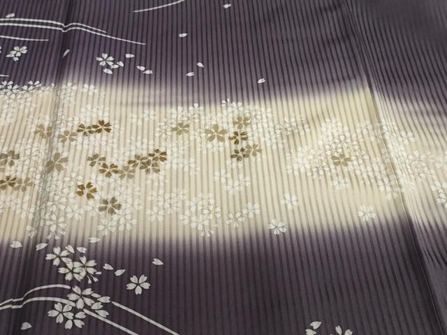 平和屋着物○訪問着 舞桜文 暈し染め 金彩 正絹 逸品 DABD9220ud