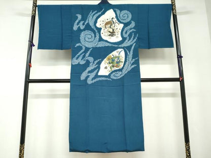 平和屋着物●男性　長襦袢　袷　絞り　風神雷神　金彩　正絹　逸品　DABD9224ud