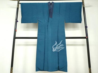 平和屋着物●男性　長襦袢　袷　絞り　風神雷神　金彩　正絹　逸品　DABD9224ud