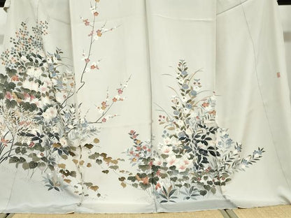 平和屋着物●京友禅工芸作家　小宮山彌一　訪問着　草花文　上代48万　仮絵羽　正絹　逸品　未使用　DABD9225ud