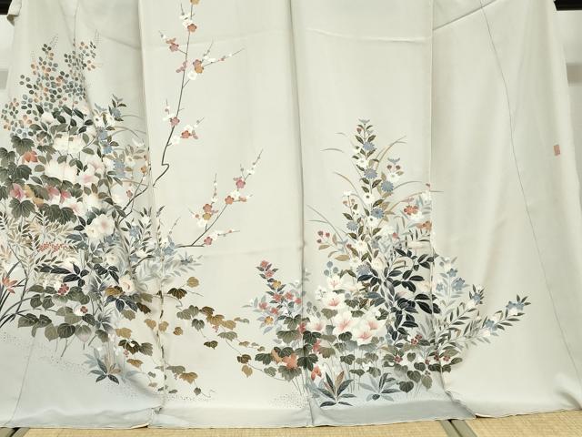 平和屋着物●京友禅工芸作家　小宮山彌一　訪問着　草花文　上代48万　仮絵羽　正絹　逸品　未使用　DABD9225ud
