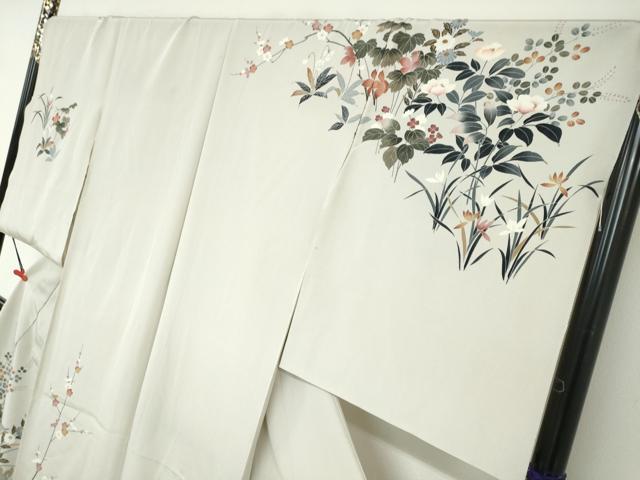 平和屋着物●京友禅工芸作家　小宮山彌一　訪問着　草花文　上代48万　仮絵羽　正絹　逸品　未使用　DABD9225ud