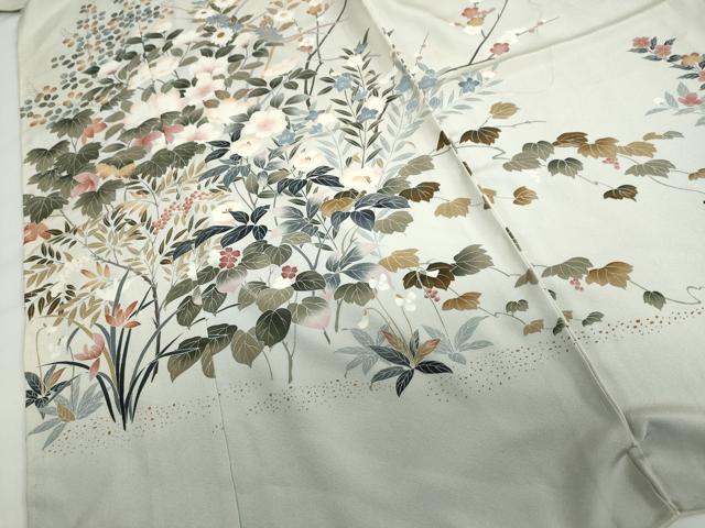 平和屋着物●京友禅工芸作家　小宮山彌一　訪問着　草花文　上代48万　仮絵羽　正絹　逸品　未使用　DABD9225ud