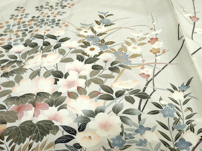 平和屋着物●京友禅工芸作家　小宮山彌一　訪問着　草花文　上代48万　仮絵羽　正絹　逸品　未使用　DABD9225ud