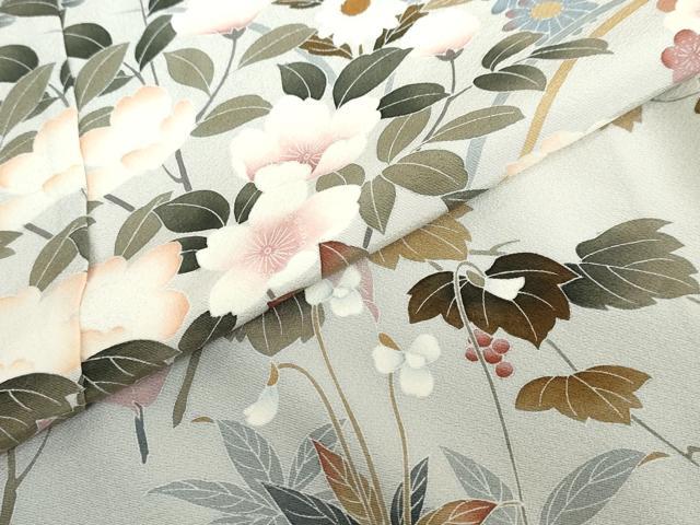 平和屋着物●京友禅工芸作家　小宮山彌一　訪問着　草花文　上代48万　仮絵羽　正絹　逸品　未使用　DABD9225ud