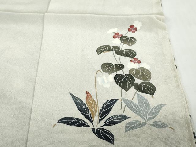 平和屋着物●京友禅工芸作家　小宮山彌一　訪問着　草花文　上代48万　仮絵羽　正絹　逸品　未使用　DABD9225ud