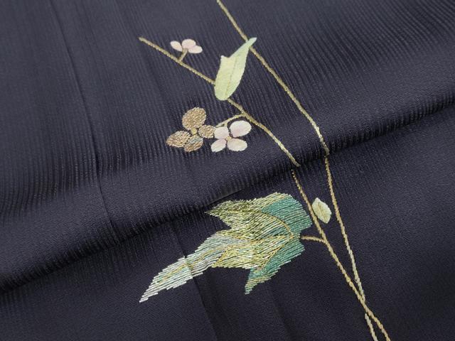 平和屋着物●訪問着　総刺繍　竹屋町刺繍　草花文　金糸　鈴乃屋扱い　正絹　逸品　DABD9226ud
