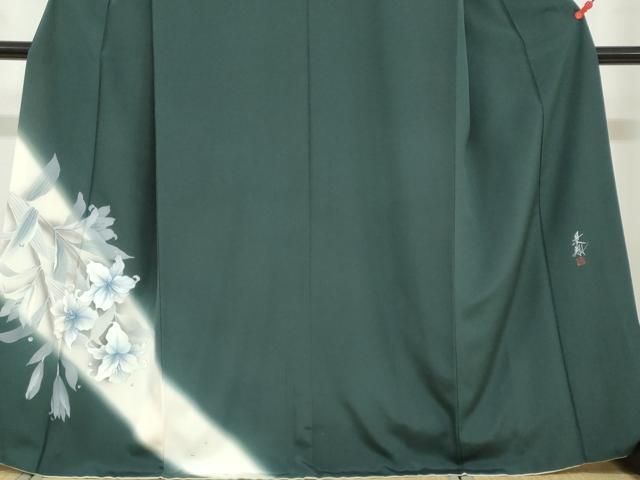 平和屋着物●夢琳派の世界　灘景翔　色留訪問着　草花文　水滴　暈し染め　正絹　逸品　DABD9227ud