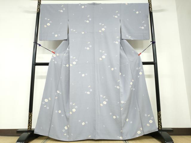 平和屋着物●上質な小紋　舞花文　正絹　逸品　DABD9230ud