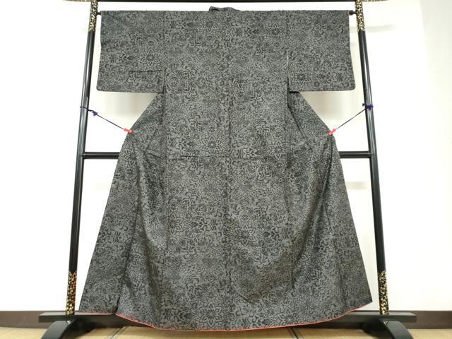 平和屋着物●本場大島紬　7マルキ　洋花文　正絹　逸品　DABD9234ud