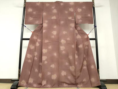 平和屋着物●上質な小紋　舞葉文　蛍暈し　金彩　正絹　逸品　未使用　DABD9239ud