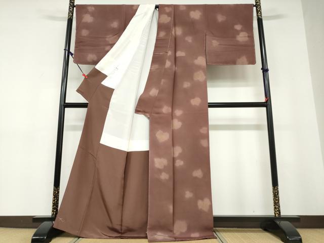 平和屋着物●上質な小紋　舞葉文　蛍暈し　金彩　正絹　逸品　未使用　DABD9239ud