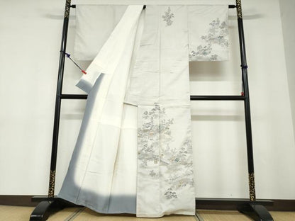平和屋着物●本場染大島紬　訪問着　風景文　正絹　逸品　DABD9240ud